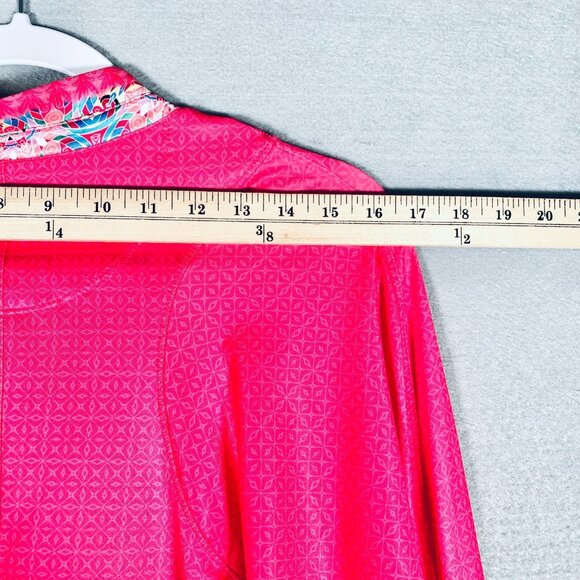 Lucky In Love Shirt Womens L Hot Pink Long Sleeve Pullover Tennis UPF 50 - Picture 10 of 14